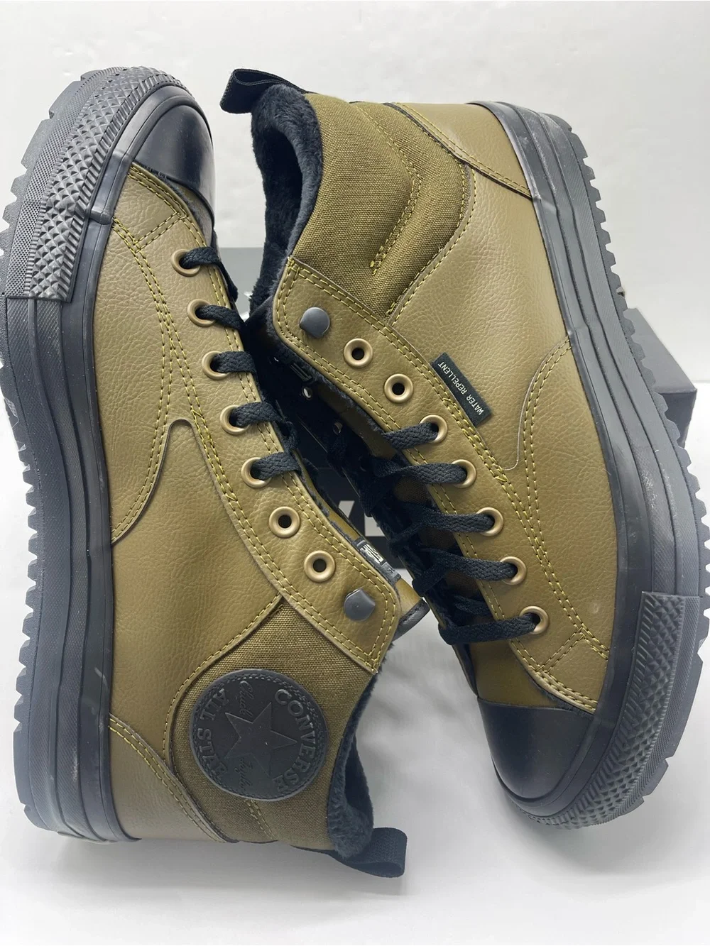 Converse Olive Green and Black High-Top Sneakers
